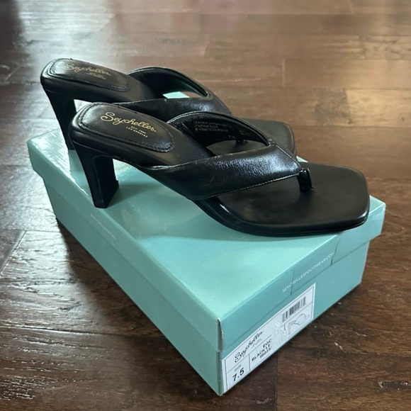 Seychelles EGO Black Leather Sandals – Women’s Size 7.5, Brand New, Retail $109 - Picture 4 of 13